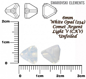 SWAROVSKI ELEMENTS 4842 Pyramid Fancy Stone barva WHITE OPAL (234) velikost 6mm.
