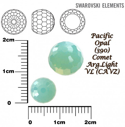 SWAROVSKI ELEMENTS 4869 Disco Ball (kulička) barva PACIFIC OPAL (390) COMET ARG. LIGHT VZ (CAVZ) velikost 8mm.