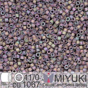 Korálky Miyuki Delica 11/0. Barva Matte Metallic Thistle Gold Iris DB1067. Balení 5g.