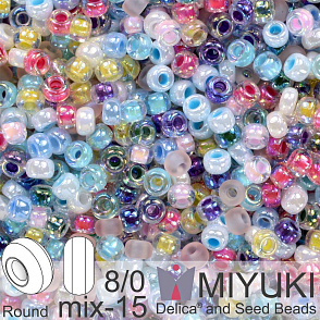 Korálky Miyuki Round 8/0. Barva MIX 15 Spring Flowers. Balení 5g