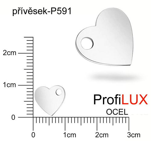 Přívěsek Chirurgická Ocel ozn-P591 SRDCE velikost 8x8mm tl.1.2mm. Řada přívěsků ProfiLUX