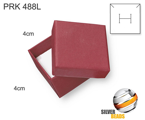 Krabička na šperky. Materiál papír . Ozn. PRK 488L. Velikost 4x4cm. Barva Vínová matná.