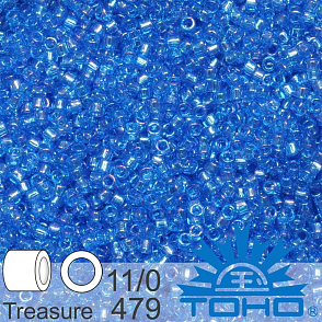 Korálky TOHO tvar TREASURE (válcové). Velikost 11/0. Barva č.479 Transparent Kyanite Rainbow. Balení 5g