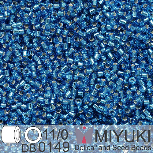 Korálky Miyuki Delica 11/0. Barva S/L Capri Blue  DB0149. Balení 5g