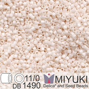 Korálky Miyuki Delica 11/0. Barva Op Bisque White  DB1490. Balení 5g.