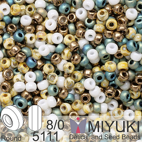 Korálky Miyuki Round 8/0. Barva 5111 Mix Cosy Weather. Balení 5g