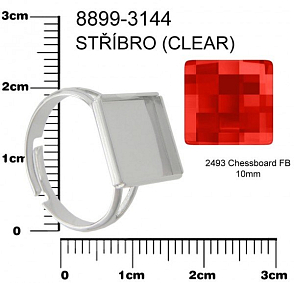 PRSTEN na SWAROVSKI Chessboard FB 10mm  Ozn-8899-3144 stříbro