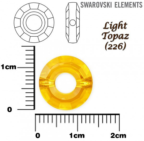 SWAROVSKI ELEMENTS RING BEAD 5139 barva LIGHT TOPAZ (226) velikost 12,5mm.