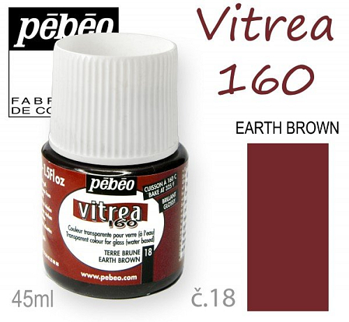 Barva na sklo VITREA 160- vypalovací č.18 Středně HNĚDÁ objem 45ml.