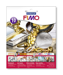 FIMO kovové plátky stříbrný, 10 ks 14x14cm