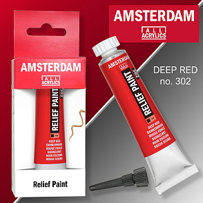 Reliéfní barvy Amsterdam Relief Paint 20 ml color DEEP RED no. 302