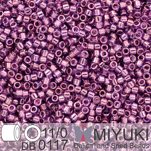 Korálky Miyuki Delica 11/0. Barva Violet Gold Luster  DB0117. Balení 5g