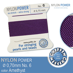 NYLON Power velmi pevná nit GRIFFIN síla nitě 0,70mm barva Amethyst