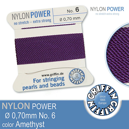NYLON Power velmi pevná nit GRIFFIN síla nitě 0,70mm barva Amethyst