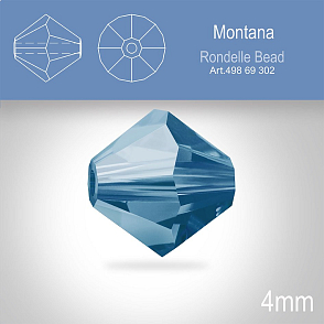 PRECIOSA Bicone MC BEAD (sluníčko) velikost 4mm. Barva MONTANA. Balení 30ks .