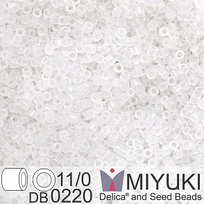 Korálky Miyuki Delica 11/0. Barva White Opal DB0220. Balení 5g.