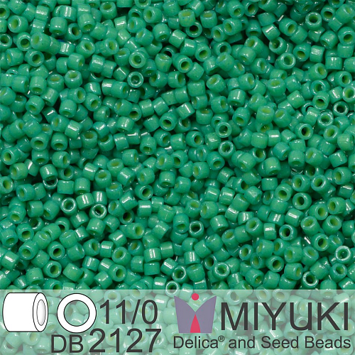 Korálky Miyuki Delica 11/0. Barva Duracoat Dyed Opaque Spruce DB2127. Balení 5g