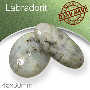 Minerály HMATKY ručně broušené tvar Ovál velikost 45x30mm tl.15mm Labradorit