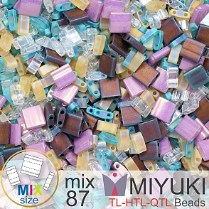 Korálky MIYUKI směs tvar TL-HTL-QTL BEADS . Barva MIX 87 Mysterious Tokyo. Balení 5g.