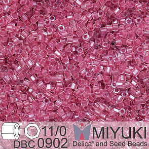 Korálky Miyuki Delica (fazetované) 11/0. Barva Sparkling Peony Pink Lined Crystal Cut DBC0902. Balení 5g.