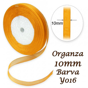 ORGANZA stuha šířka 10mm. Číslo Y016 barva ŽLUTÁ. 