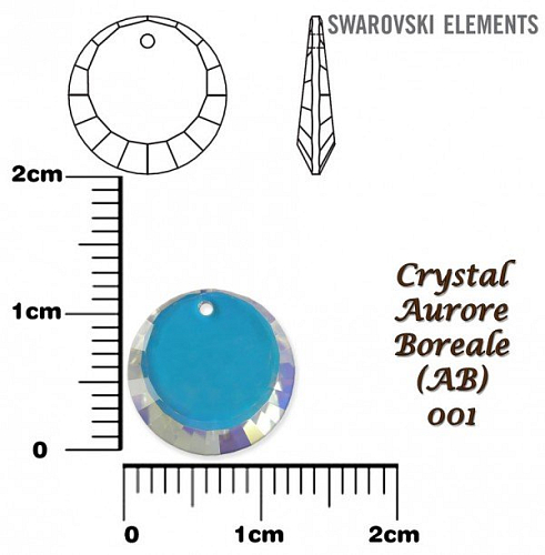 SWAROVSKI Pendant 6210 barva CRYSTAL AURORE BOREALE  velikost 12mm.