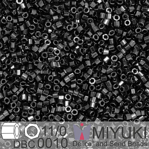 Korálky Miyuki Delica (fazetované) 11/0. Barva Black Cut DBC0010. Balení 5g.
