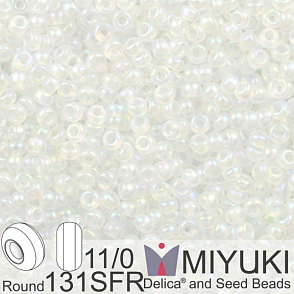 Korálky Miyuki Round 11/0. Barva 0131SFR SF Crystal AB . Balení 5g