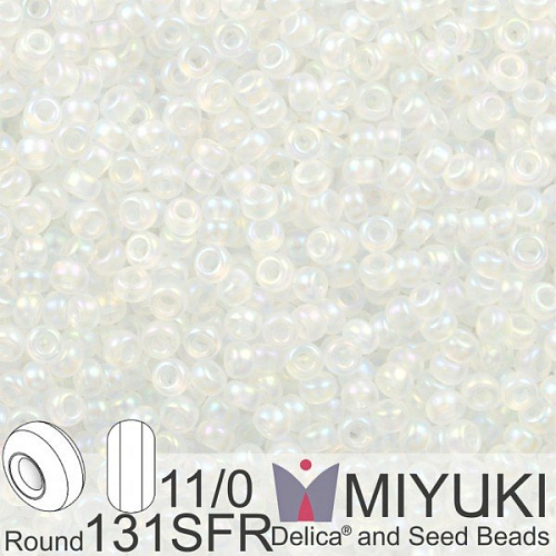 Korálky Miyuki Round 11/0. Barva 0131SFR SF Crystal AB . Balení 5g