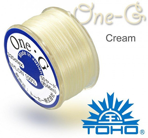 TOHO One-G nylonová nit. Barva Cream č.13. Balení 45m.