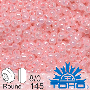 Korálky TOHO tvar ROUND (kulaté). Velikost 8/0. Barva č.145-Ceylon Innocent Pink . Balení 10g.