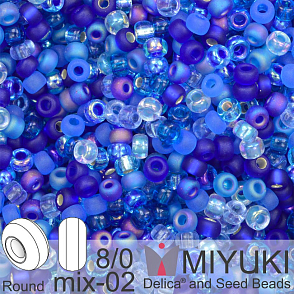 Korálky Miyuki Round 8/0. Barva MIX 02 Blueberry Pie. Balení 5g