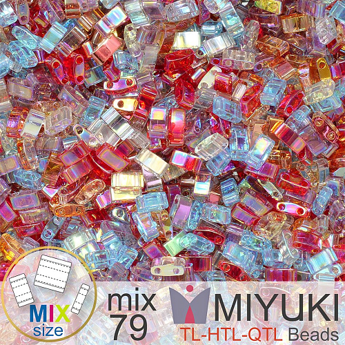 Korálky MIYUKI směs tvar TL-HTL-QTL BEADS . Barva MIX 79 Volcano. Balení 5g.