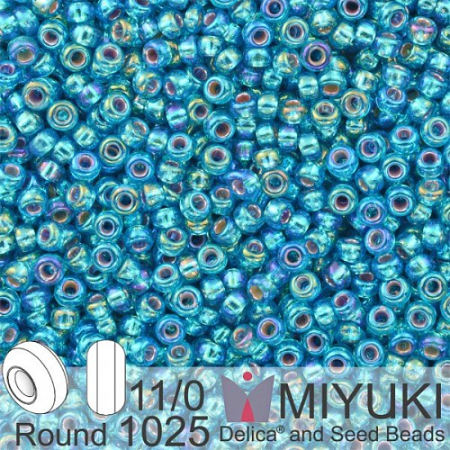 Korálky Miyuki Round 11/0. Barva 1025 S/L Capri Blue AB . Balení 5g.