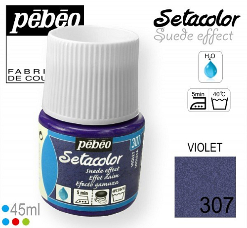 Barva na Textil SETACOLOR Suede Pebeo. barva č. 307 VIOLET. Balení 45ml.