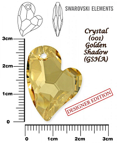 SWAROVSKI 6261 Devoted 2 U Heart barva CRYSTAL GOLDEN SHADOW velikost  27mm..
