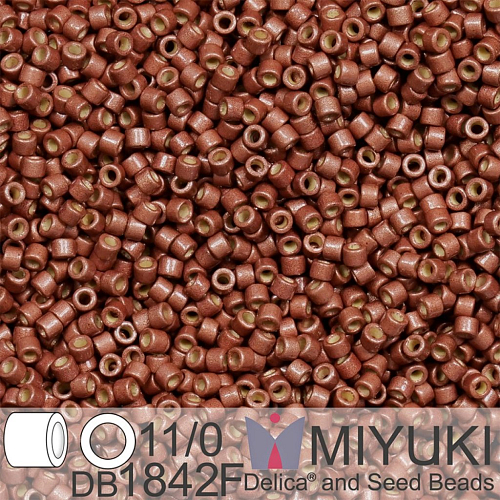 Korálky Miyuki Delica 11/0. Barva Duracoat Galvanized Matte Dark Berry DB1842F. Balení 5g