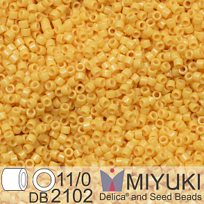 Korálky Miyuki Delica 11/0. Barva Duracoat Dyed Opaque Banana  DB2102. Balení 5g.
