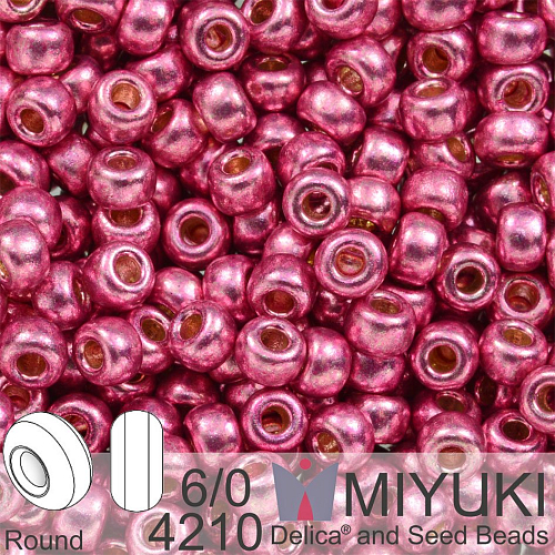 Korálky Miyuki Round 6/0. Barva 4210 Duracoat Galvanized Hot Pink. Balení 5g