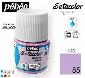 Barva na Textil SETACOLOR OPAQUE Pebeo. barva č. 85 LILAC. Balení 45ml.