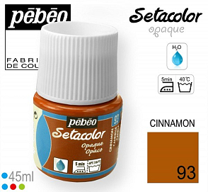 Barva na Textil SETACOLOR OPAQUE Pebeo. barva č. 93 CINNAMON. Balení 45ml.