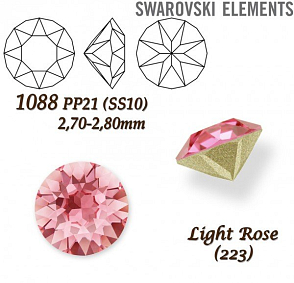 SWAROVSKI ELEMENTS 1088 XIRIUS Chaton PP21 (SS10)  2,70-2,80mm barva LIGHT ROSE (223). 