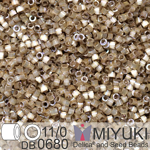 Korálky Miyuki Delica 11/0. Barva Dyed Smokey Quartz Silk Satin DB0680. Balení 5g.