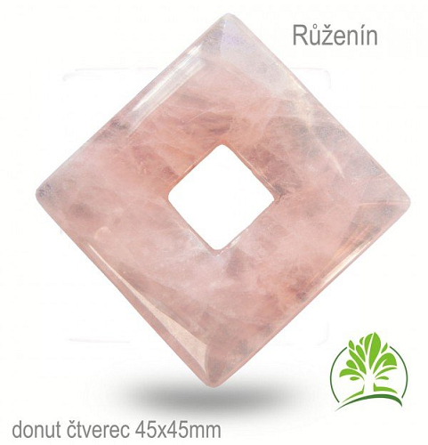 Růženín donut-čtverec 45x45mm tl.7mm.