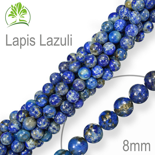 Korálky z minerálů  Lapis Lazuli přírodní polodrahokam. Velikost pr.8mm. Balení 10Ks.