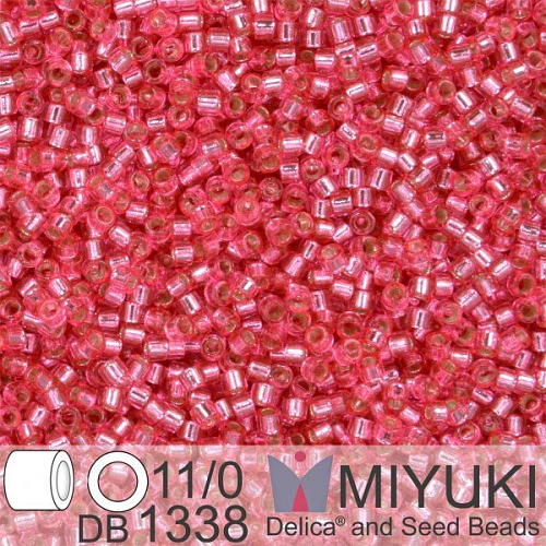 Korálky Miyuki Delica 11/0. Barva Dyed S/L Rose  DB1338. Balení 5g.
