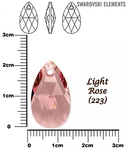 SWAROVSKI Pear-Shaped 6106 barva LIGHT ROSE velikost 22mm.