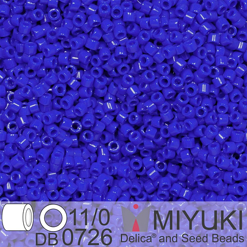 Korálky Miyuki Delica 11/0. Barva Opaque Cobalt DB0726. Balení 5g