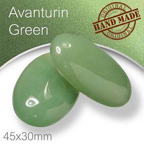 Minerály HMATKY ručně broušené tvar Ovál velikost 45x30mm tl.15mm Avanturin Green