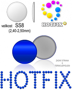 Kovové NAILHEAD HOTFIX nažehlovací polotovary. Velikost SS8 (2,40-2,50mm) Tl.0,6mm. Barva 049 KRÁLOVSKÁ MODRÁ (lesklá ocelová). Balení 80Ks.